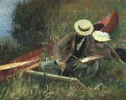 Paul Helleu Sketching With his Wife John Singer Sargent